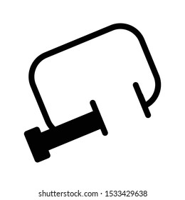 clamp glyph flat vector icon