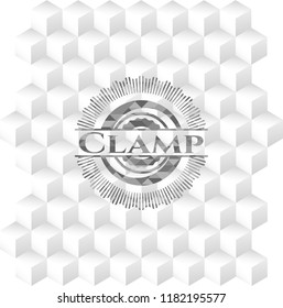 Clamp grey emblem with cube white background