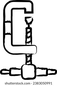 Clamp hand drawn vector illustration