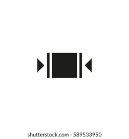 Clamp here symbol isolated on white background vector illustration. Clamps must be applied to sides indicated to handle package. International standard black shipping pictogram