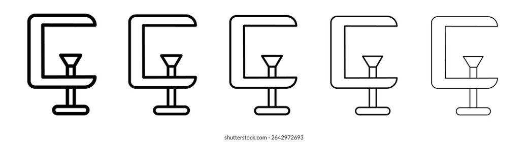 clamp icon Flat design on isolated background