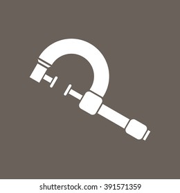 Clamp Icon on Dark Gray Color. Eps-10.