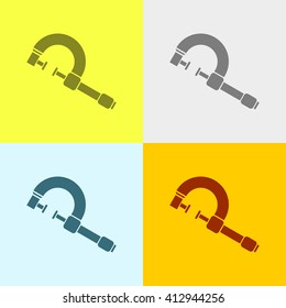 Clamp Icon on Four Different Backgrounds. Eps-10.