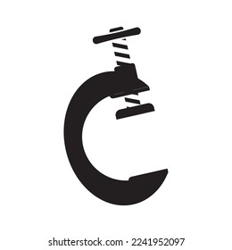 icono de la abrazadera sobre fondo blanco	