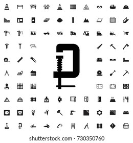 Clamp icon. set of filled construction icons.