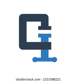 Clamp icon sign symbol vector