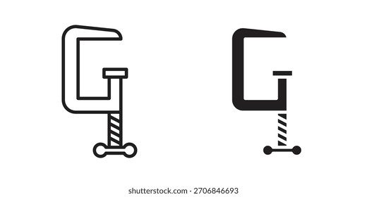 Símbolo de ícone de grampo para designs de logotipo, web e aplicativo.