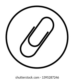 Clamp Icon. Thin Circle Stencil Design. Vector Illustration.