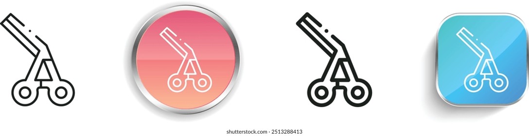 ícone de grampo. Design fino, linear, regular e estilo botão isolado no fundo branco