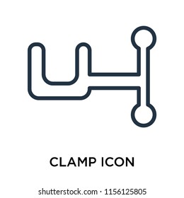 Clamp icon vector isolated on white background, Clamp transparent sign , line symbol or linear element design in outline style