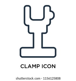 Clamp icon vector isolated on white background, Clamp transparent sign , line symbol or linear element design in outline style
