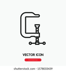 Clamp icon vector. Clamp symbol. Linear style sign for mobile concept and web design. Clamp symbol illustration. Pixel vector graphics - Vector.