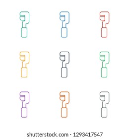 clamp icon white background. Editable line clamp icon from construction. Trendy clamp icon for web and mobile.