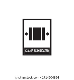 clamp as indicated packaging icon symbol sign vector
