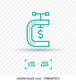 clamp isolated minimal icon. economy graph line vector icon for websites and mobile minimalistic flat design. 
