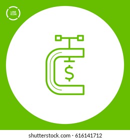 clamp isolated minimal icon. economy graph line vector icon for websites and mobile minimalistic flat design. 