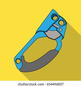 Clamp jumar.Mountaineering single icon in flat style vector symbol stock illustration web.