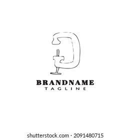 clamp logo cartoon design icon template black modern isolated illustration