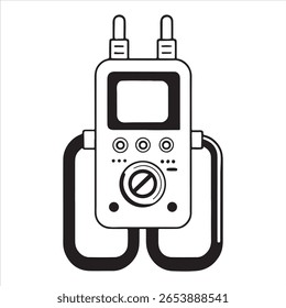 Klemme Meter schwarz Symbol, Vektorgrafik