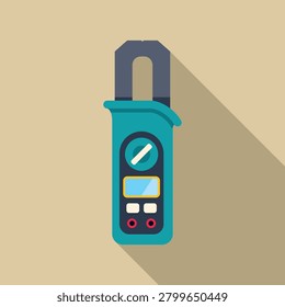 Clamp meter showing an electrical measuring device with flat design style