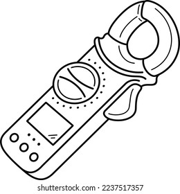 Multimetro de abrazadera. Ilustración del contorno del vector.