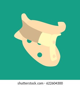 Clamp for the neck on the green background. Vector illustration