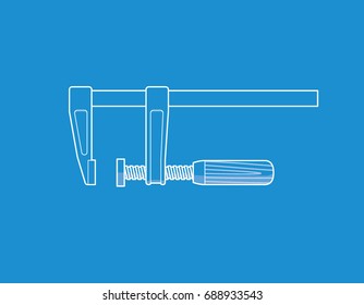 Clamp on a blue background