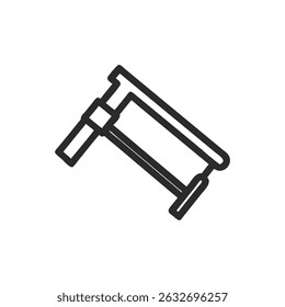 Clamp outlined on a White Background; construction tool