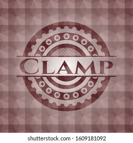 Clamp red seamless geometric emblem.