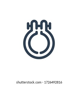 clamp sewing icon outline blue