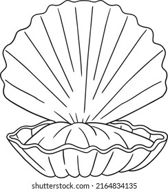 Clamp Shell Isolated Coloring Page for Kids