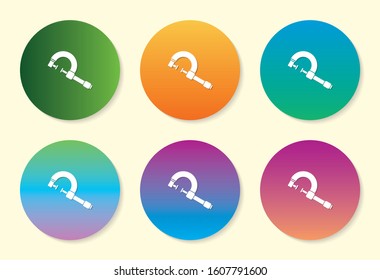 Clamp six color gradient icon design.