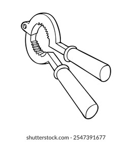 clamp sketch vector illustration,isolated on white background,top view