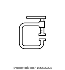Clamp tool icon. Simple line, outline vector of construction tools icons for ui and ux, website or mobile application