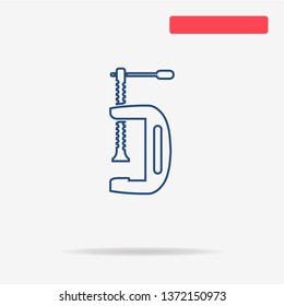 Clamp tool icon. Vector concept illustration for design.