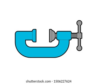 Clamp tool isolated. Locksmith tool. vector illustration