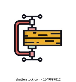 Icono de contorno relleno del vector de abrazadera. estilo de ilustración 