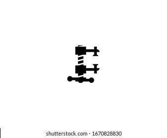 Clamp vector flat icon. Isolated Table Vice, compression equipment illustration 