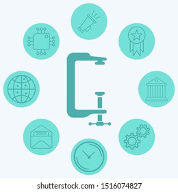 Clamp vector icon sign symbol