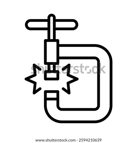 Clamp Vector Line Icon Design