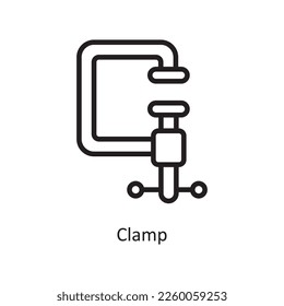 Ilustración de diseño del icono de contorno del vector de lámpara. Símbolo de ingeniería sobre archivo EPS 10 de fondo blanco