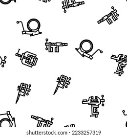 clamp vice grip tool metal vector seamless pattern thin line illustration