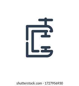 clamp welder icon outline blue