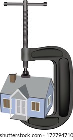 clamp which compresses the house