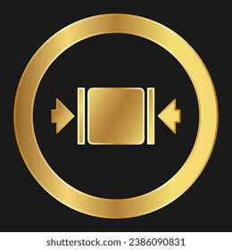 Clamping load here Simple gold  icon on product packaging and box