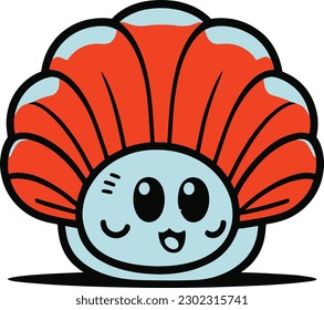 A Clams Cute, vector, art, Animal