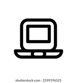 Clamshell laptop. Editable stroke vector icon.