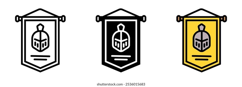 Clan Banner Icon, A visual banner representing a clan or team, showcasing colors, symbols, or logos to establish a strong group identity.