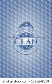 Clan blue polygonal emblem. Vector Illustration. Detailed.