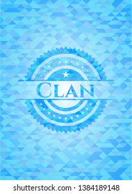 Clan light blue emblem with triangle mosaic background